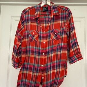 Multicolored Plaid Button-Up Shirt